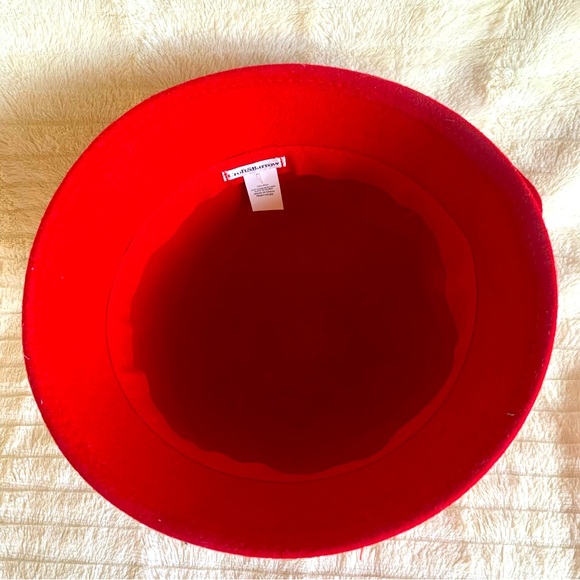 Croft & Barrow Red Wool Cloche Hat with Flower Accent - Picture 3 of 5